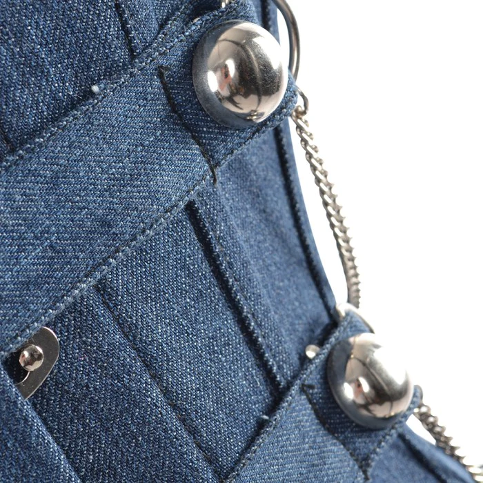 white steel busk denim corset waisttraine.com
