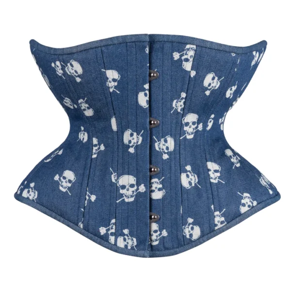 denim skull corset waisttraine.com