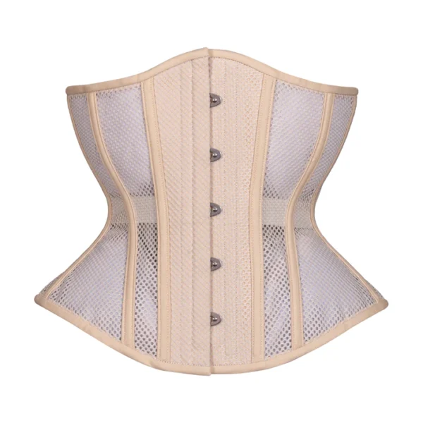 Beige Open Mesh Corset waisttraine.com