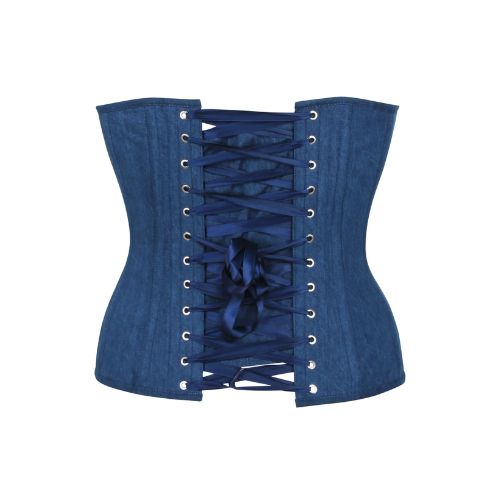 denim corset with zip