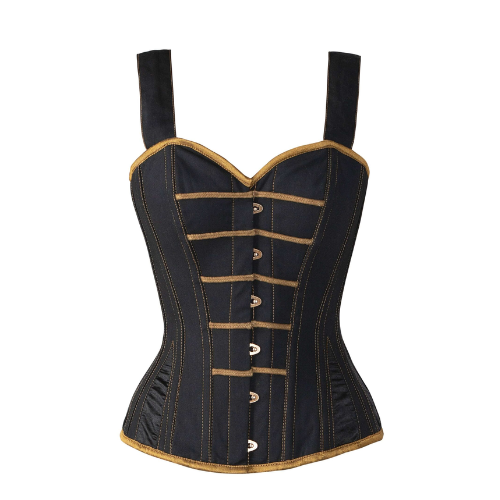 denim shoulder strap corset