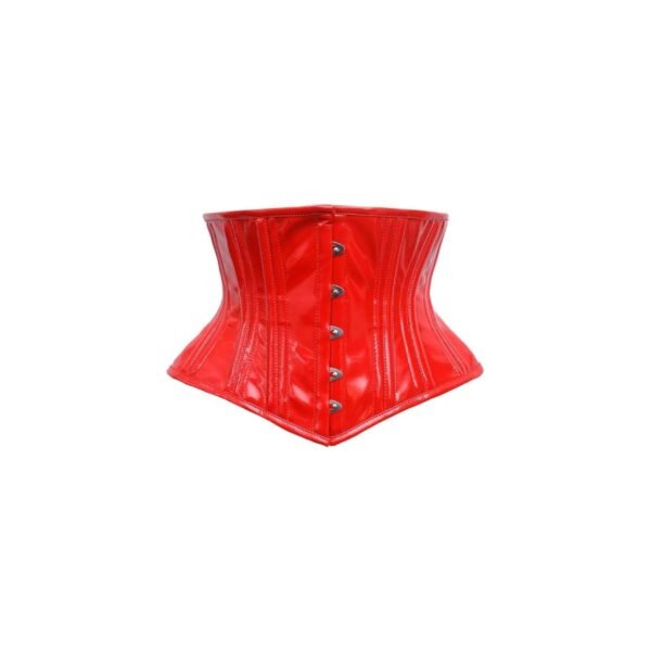 Red patent latex underbust waspie waist trainer corset waists-trainer.com