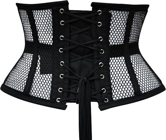 Black mesh corset short waist trainer summer corset mini waists-trainer.com