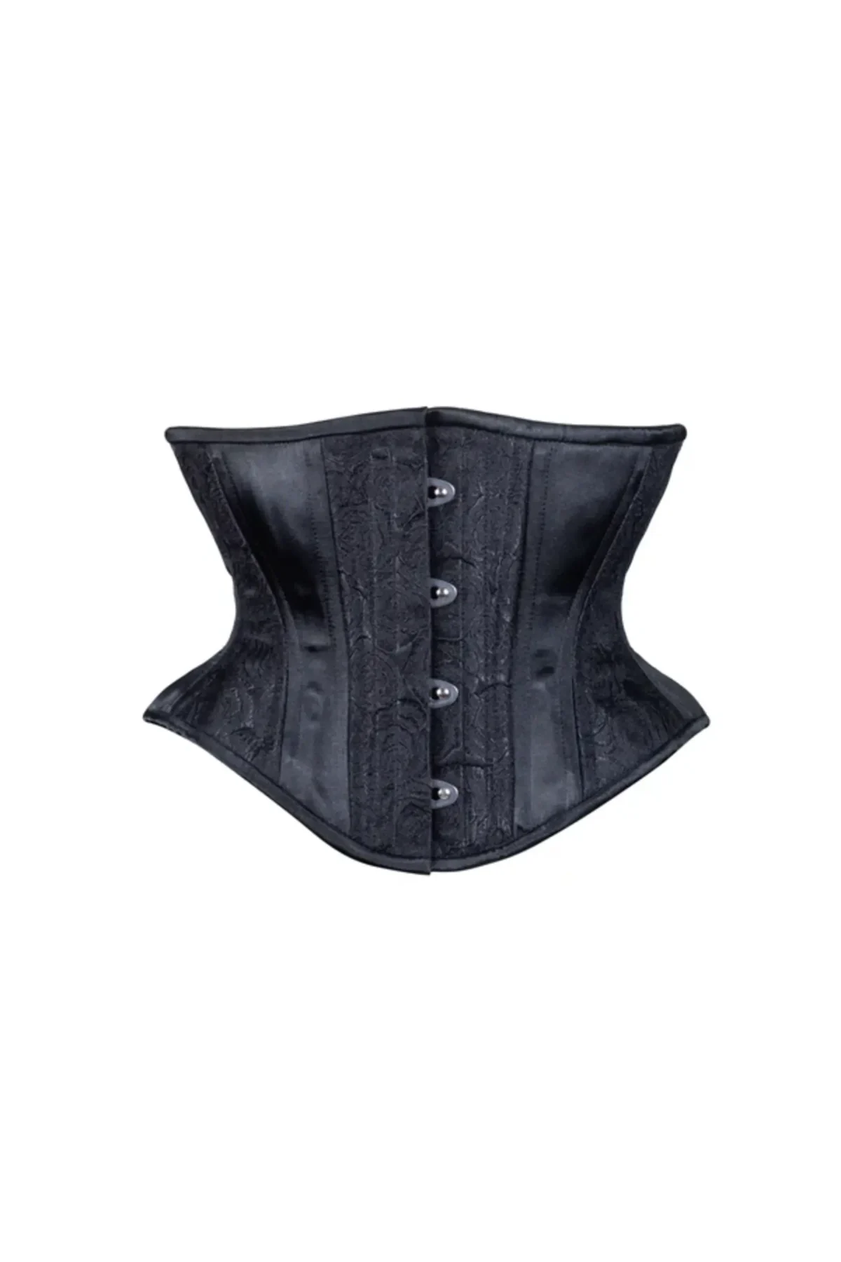 Black floral brocde curvy corset waspie waist trainer waists-trainer.com