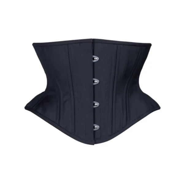 Black cotton curvy mini corset waspie waist trainer waists-trainer.com