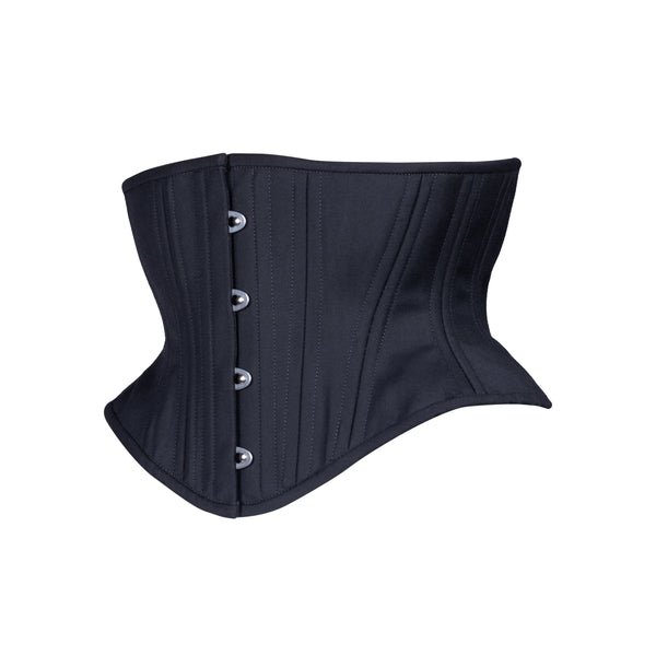 Black cotton curvy mini corset waspie waist trainer waists-trainer.com