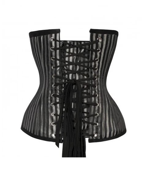 Black Silver Brocade Underbust Corset waists-trainer.com