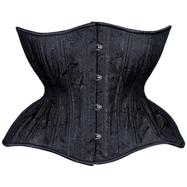 Black Brocade Gemini Cupped Regular Corset waists-trainer.com