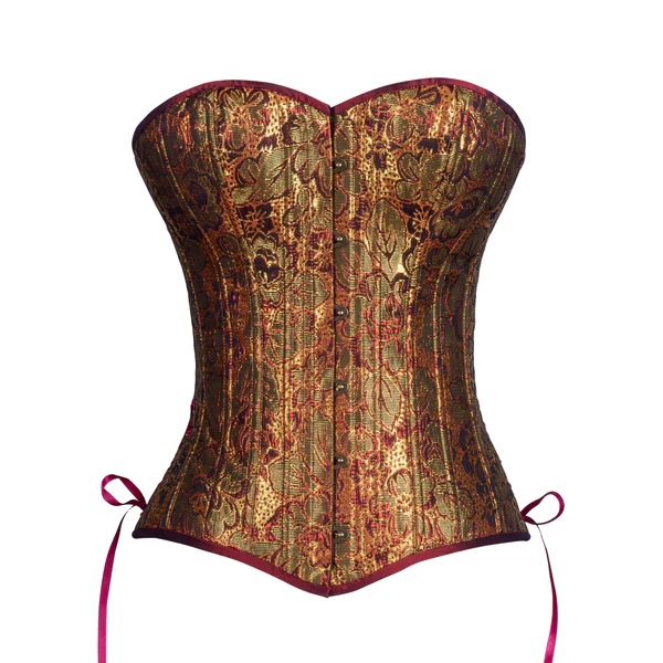 Gold Floral Slim Overbust Regular Corset waists-trainer.com