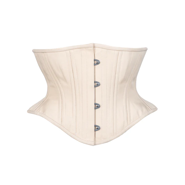 Beige Cotton Hourglass Short Corset