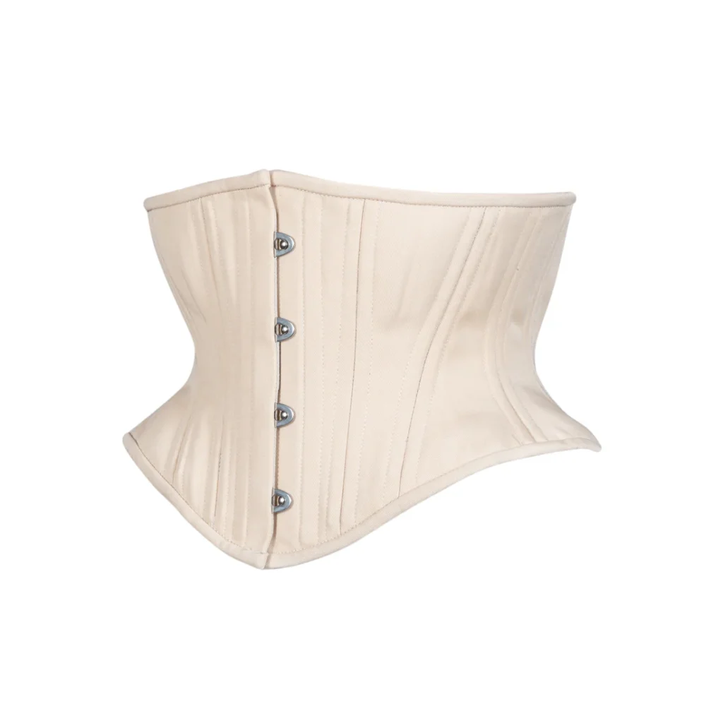 Beige Cotton Hourglass Short Corset