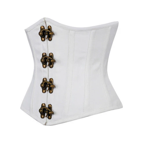 White Waist Training Plus Size Underbust Corset