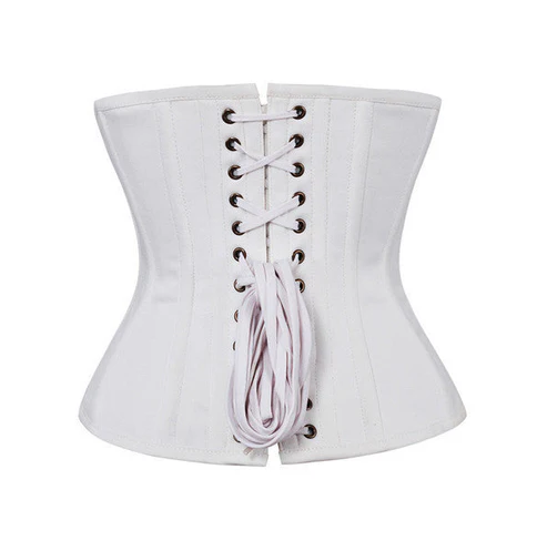 White Waist Training Plus Size Underbust Corset
