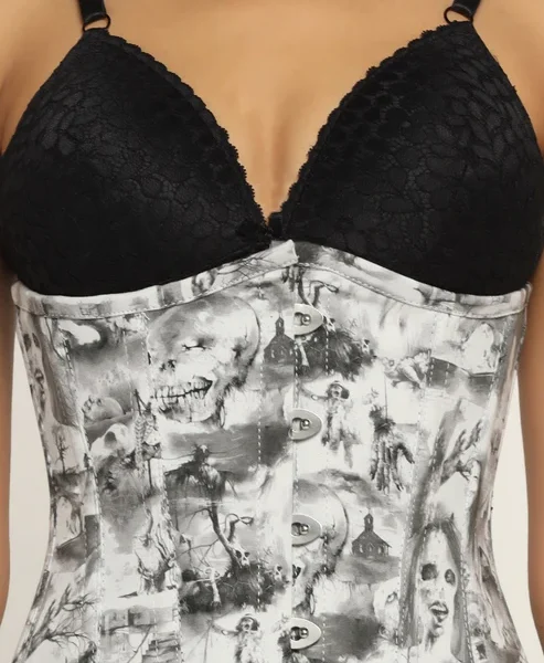 Quatrefoil Printed Waist Reducing Underbust Corset