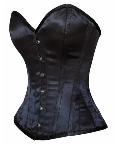 Black Satin Steel Boned Over bust Corset