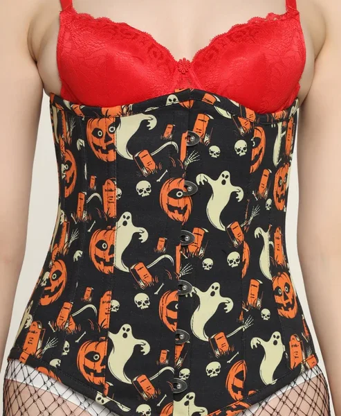 Houndstooth Printed Longlined Underbust Corset
