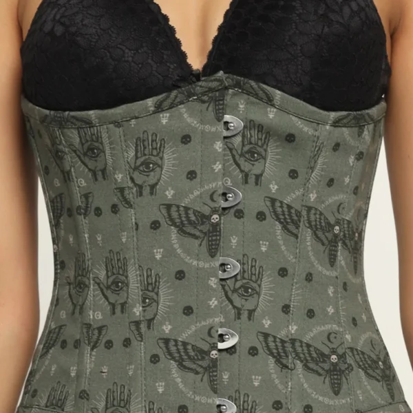 Bees Printed Plus Size Underbust Corset