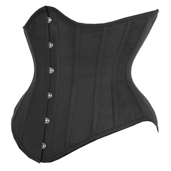 Plus Size Black Cotton Underbust Corset