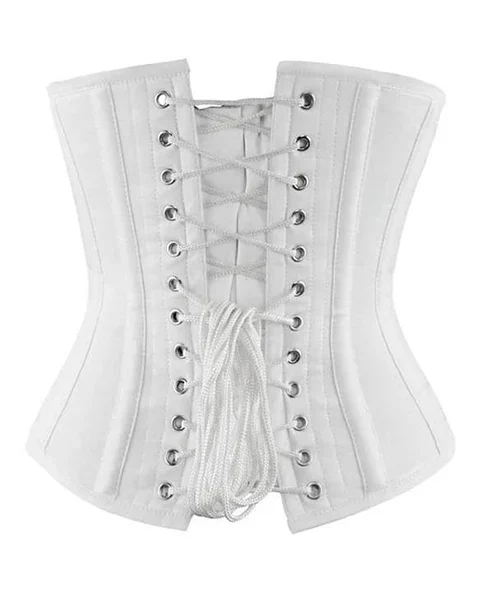 White Waist Reducing Plus Size Underbust Corset