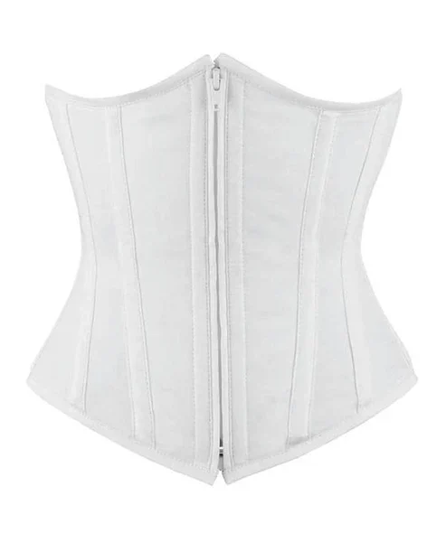 White Waist Reducing Plus Size Underbust Corset