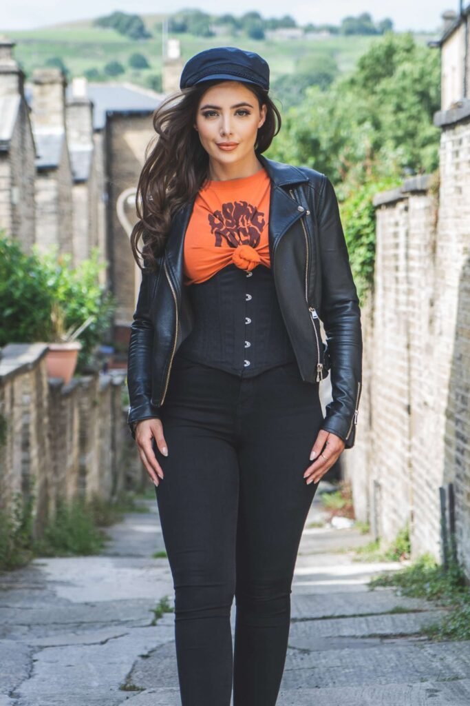 black underbust corset