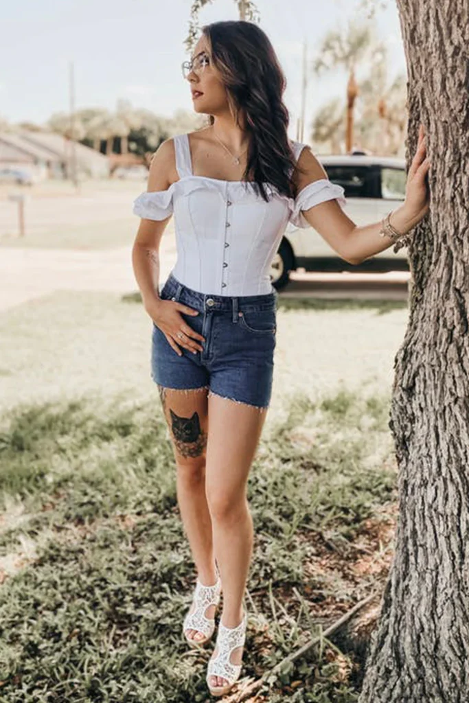 white corset top