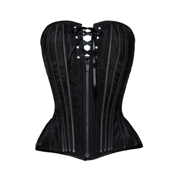 New Black Fine Mesh No Line Overbust Corset