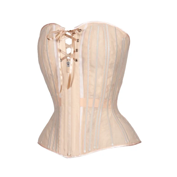 New Beige Fine Mesh Hourglass Overbust Corset