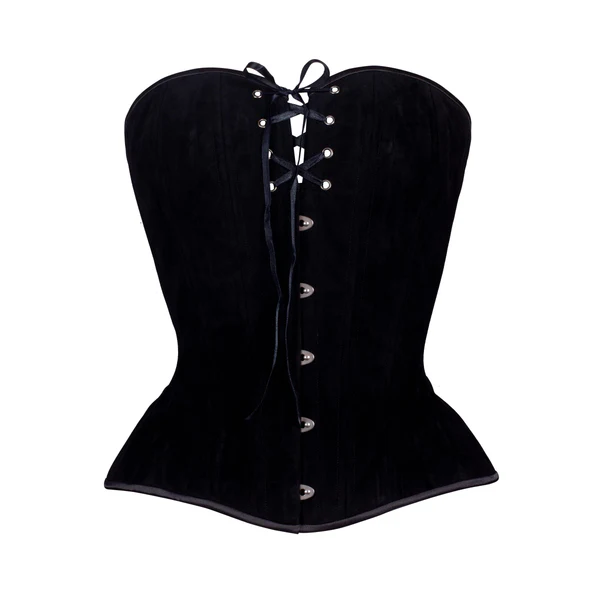 Black Velvet Overbust Corset Hourglass Silhouette