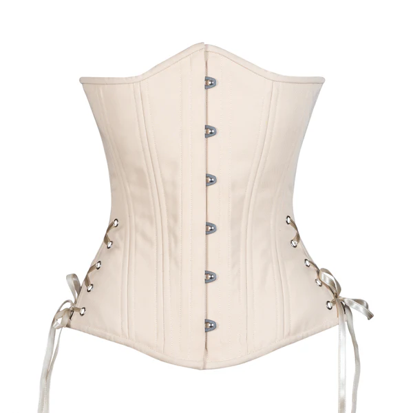Beige Cotton Slim Long Corset