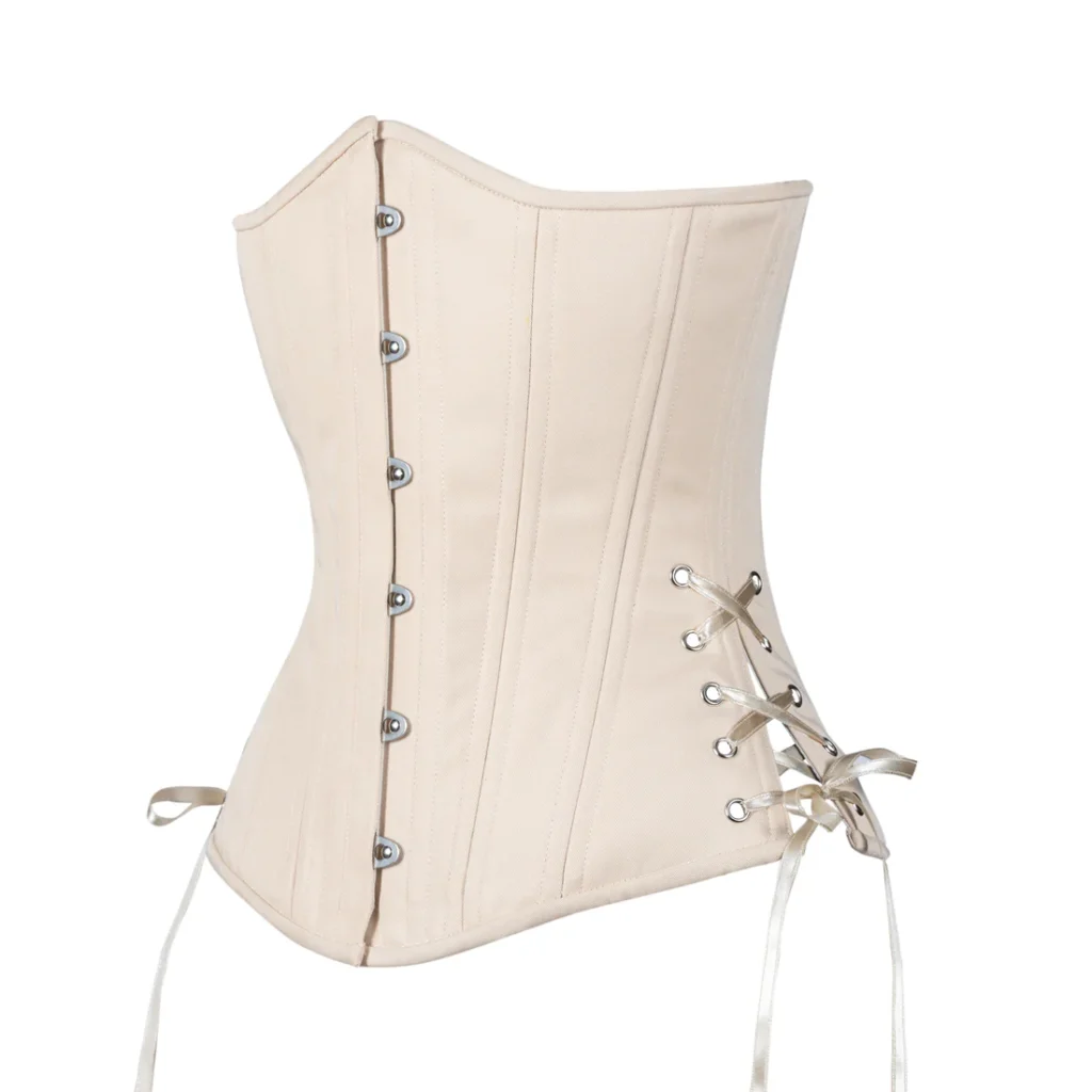 Beige Cotton Slim Long Corset