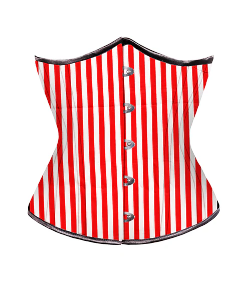 Red White Strip Waist Reducing Underbust Corset