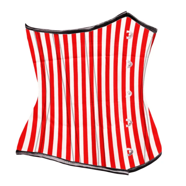 Red White Strip Waist Reducing Underbust Corset