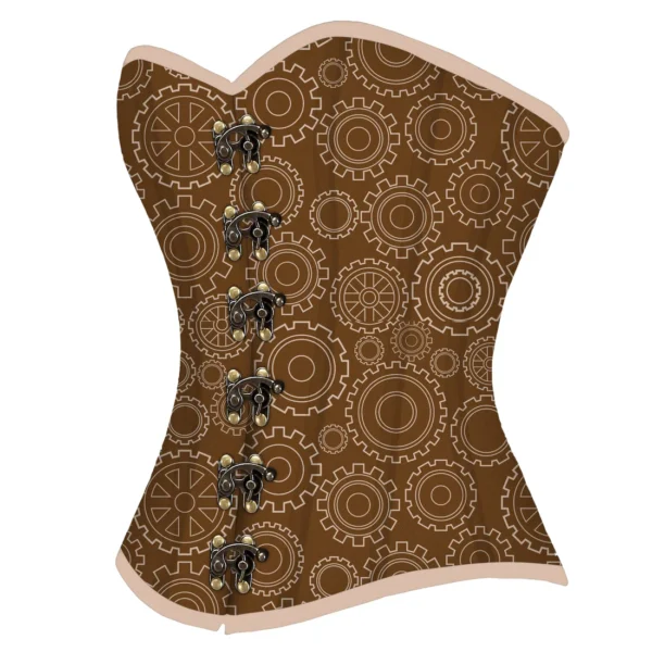 Gear Printed Waist Reducing Overbust Corsets
