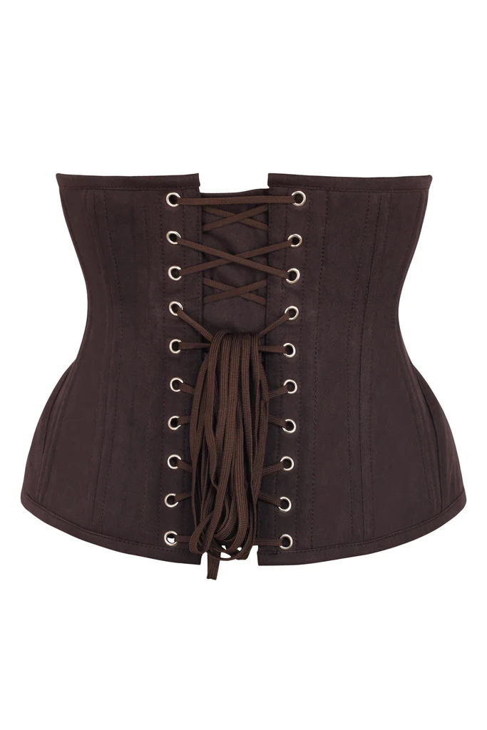 Brown Cotton Waist Trainer Underbust Corset
