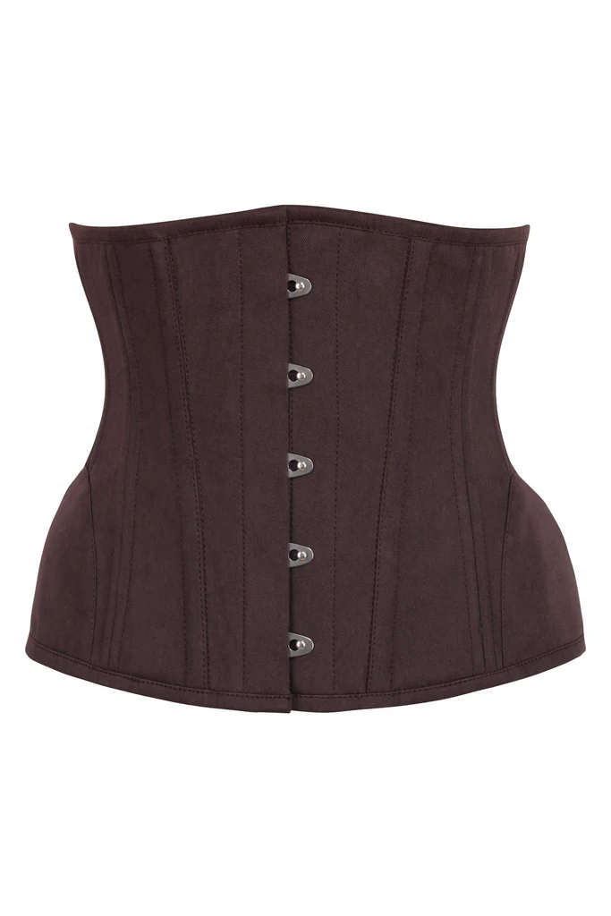 Brown Cotton Waist Trainer Underbust Corset