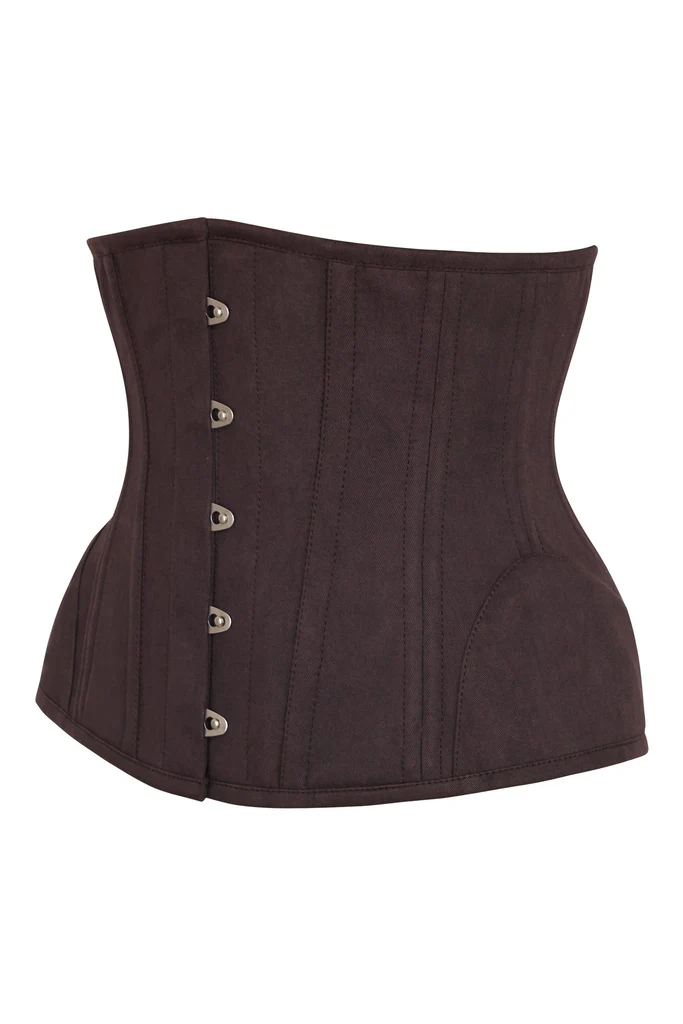 Brown Cotton Waist Trainer Underbust Corset