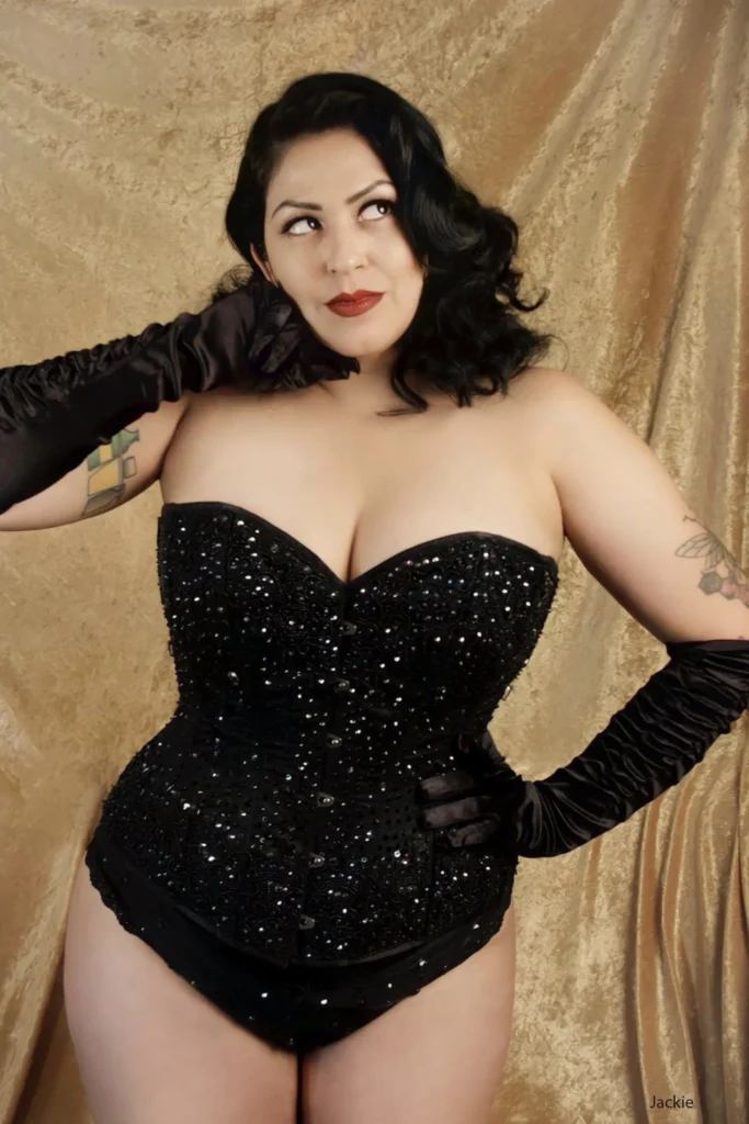 black overbust corset
