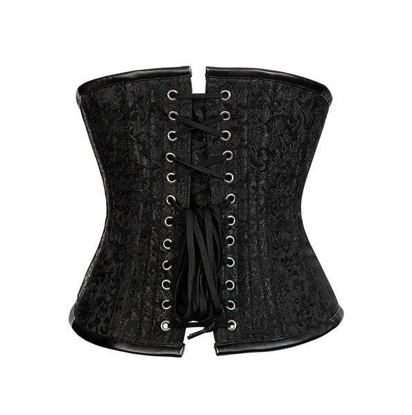 Black Brocade Plus Size Steampunk Underbust Corset Black Brocade Plus Size Steampunk Underbust Corset