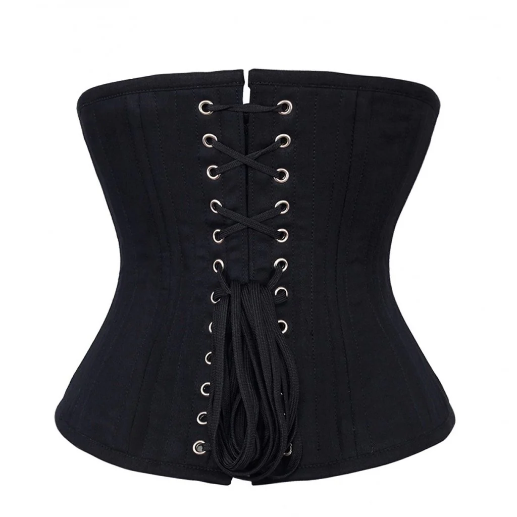 Black Underbust Waist Training Plus Size Corset