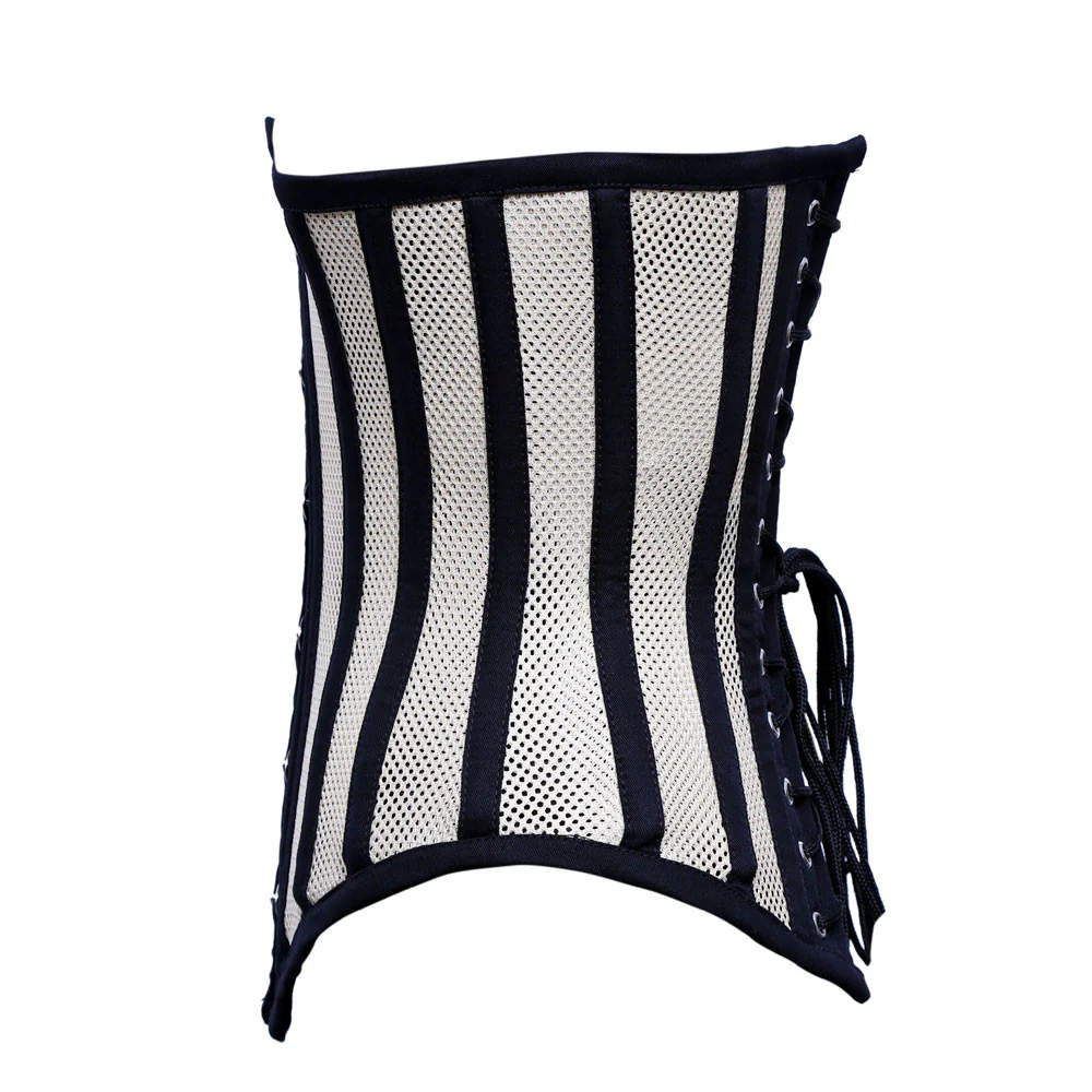 Black and White Mesh Longline Underbust Corset