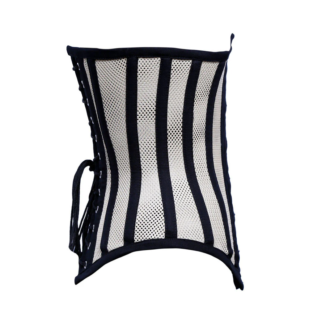 Black and White Mesh Longline Underbust Corset