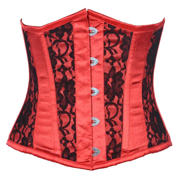 Black Floral Mesh Underbust Corset