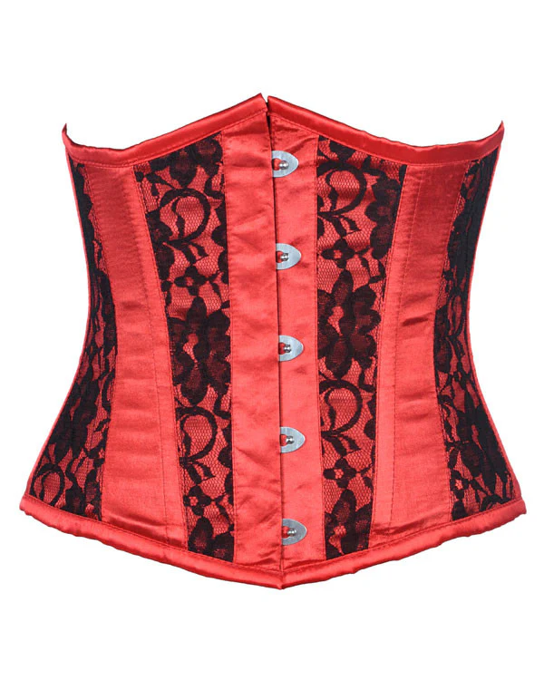 Black Floral Mesh Underbust Corset