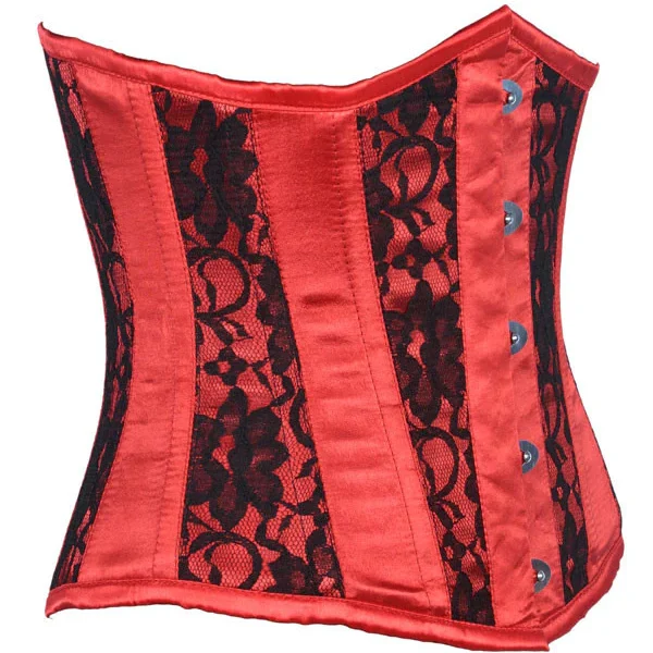 Black Floral Mesh Underbust Corset