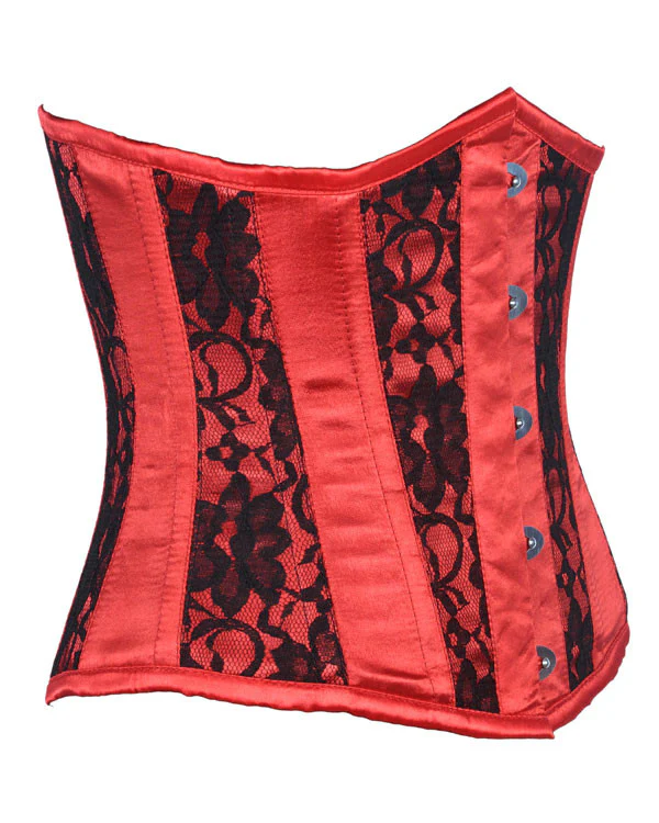 Black Floral Mesh Underbust Corset