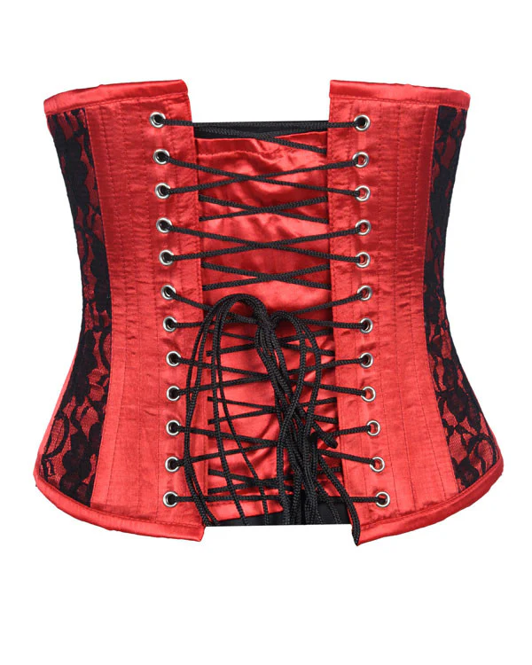 Black Floral Mesh Underbust Corset