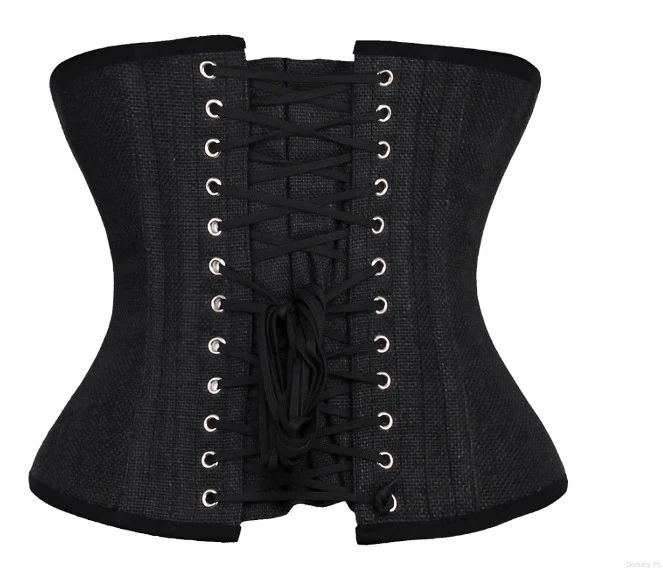 Angelena Gothic Black Jute Underbust Corset