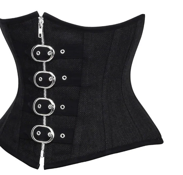 Angelena Gothic Black Jute Underbust Corset