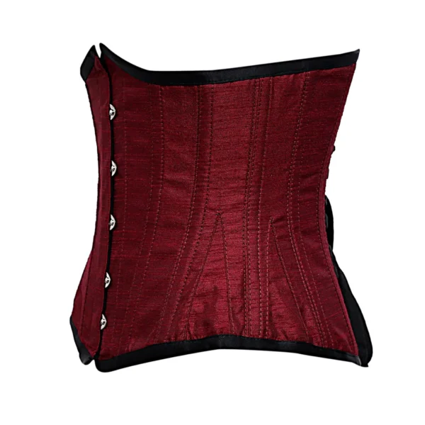 Maroon Dupion Plus Size Underbust Corset